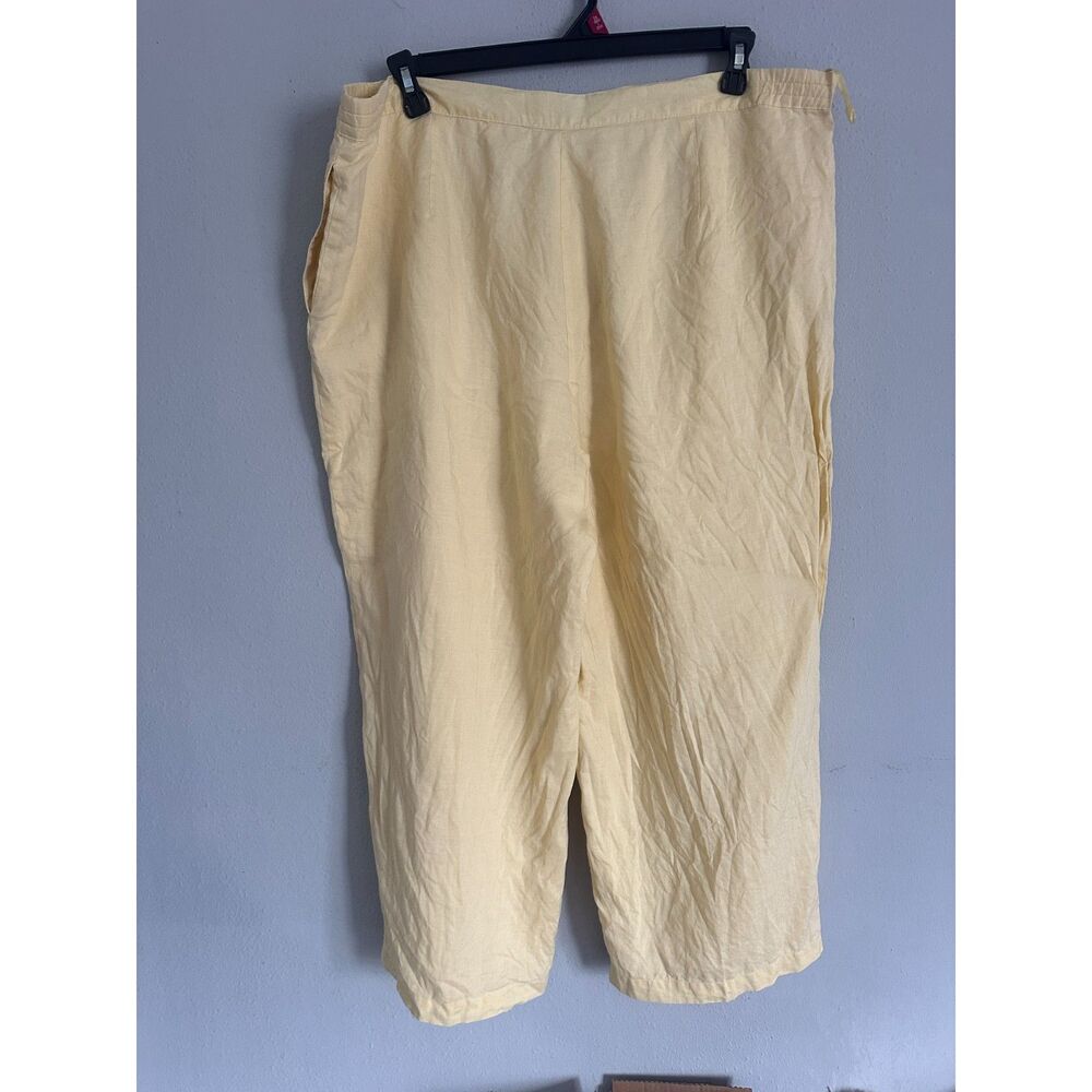 Lino U.S.A. Women’s 3X Yellow 100% Linen Wide Leg Pants Lined - Picture 5 of 9